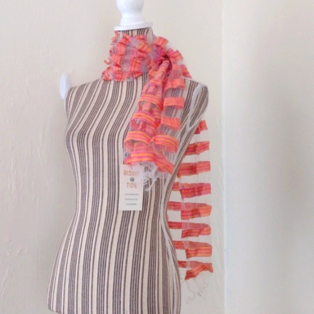 Rising Tide 100% Silk Contemporary Summer Scarf NWT